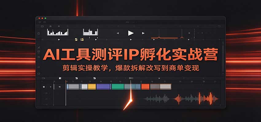 AI工具测评IP孵化实战营:剪辑实操教学,爆款拆解改写到商单变现-皮皮网创