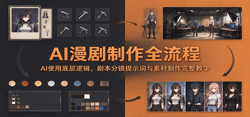 AI漫剧制作全流程:AI使用底层逻辑,剧本分镜提示词与素材制作完整教学-皮皮网创