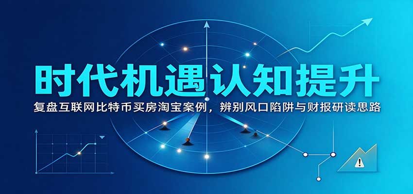 时代机遇认知提升:复盘互联网比特币买房淘宝案例,辨别风口陷阱与财报研读思路-皮皮网创