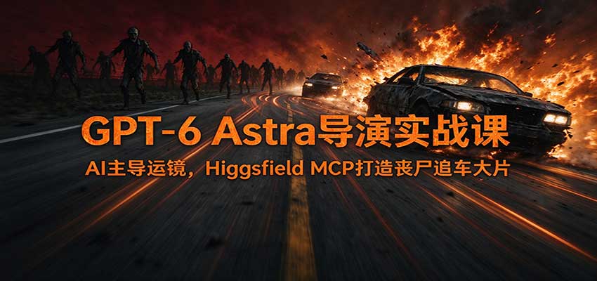 GPT-6 Astra导演实战课:AI主导运镜,Higgsfield MCP打造丧尸追车大片-皮皮网创