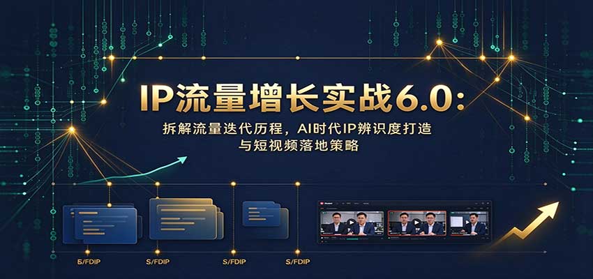 IP流量增长实战6.0:拆解流量迭代历程,AI时代IP辨识度打造与短视频落地策略-皮皮网创
