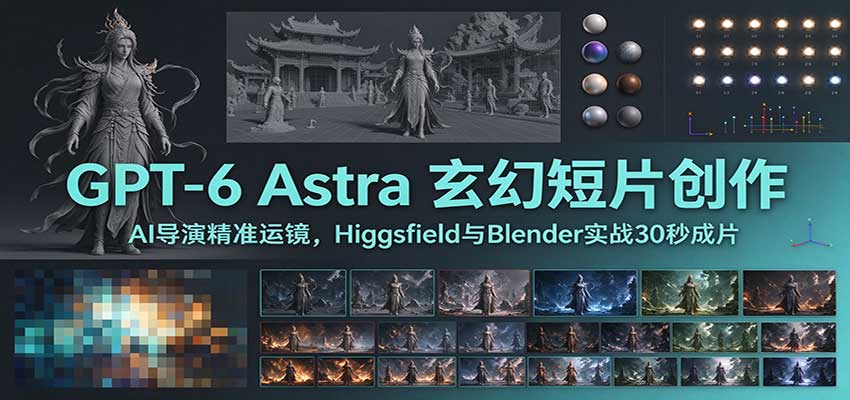 GPT-6 Astra 玄幻短片创作:AI导演精准运镜,Higgsfield与Blender实战30秒成片-皮皮网创