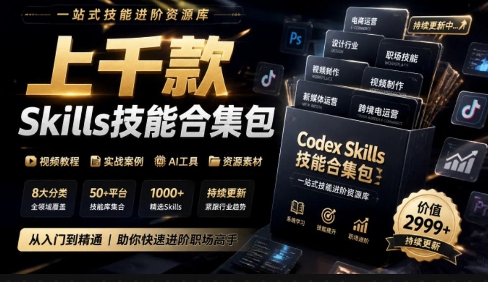 真值得收藏了，这次！上千款AI Skills技能直接被人打包好了，给AI工具备下了一整间技能商店-皮皮网创