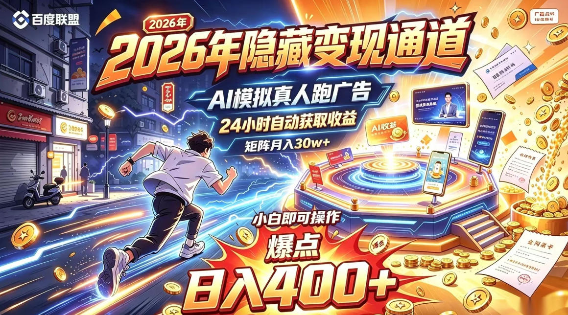 2026年别死磕自媒体,隐藏变现通道,AI模拟真人自动跑广告,小白即可操作,日入400+,矩阵月入可达到30w+【揭秘】-皮皮网创