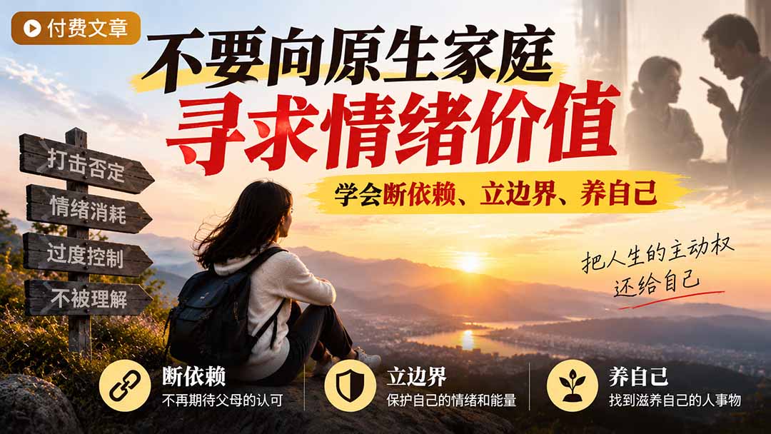 付费文章:不要向原生家庭寻求情绪价值,学会断依赖、立边界、养自己-皮皮网创