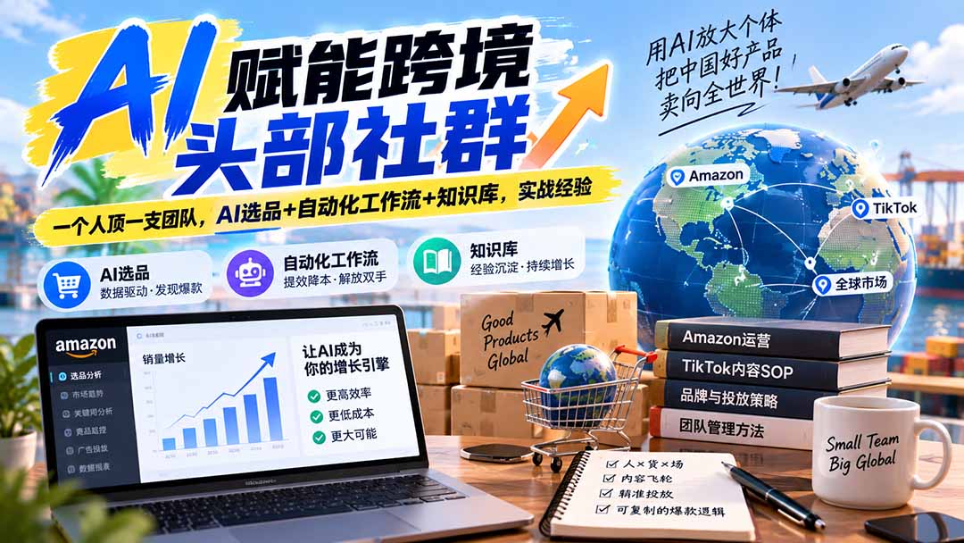 AI赋能跨境头部社群-更新1023：一个人顶一支团队，AI选品+自动化工作流+知识库，实战经验-皮皮网创