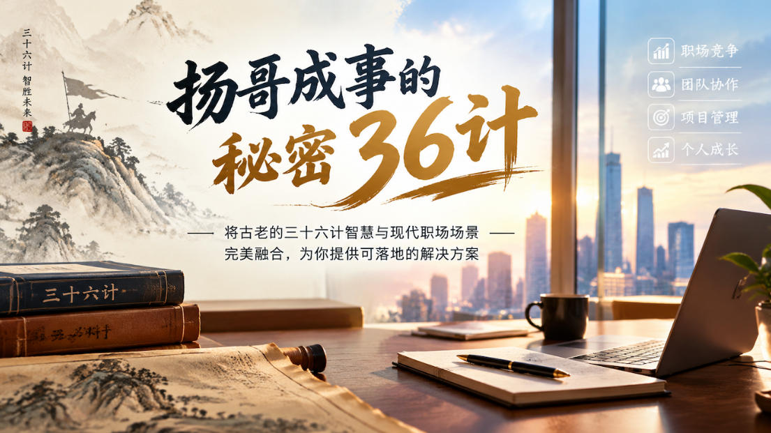 扬哥成事的秘密36计,将古老的三十六计智慧与现代职场场景完美融合,为你提供可落地的解决方案-皮皮网创