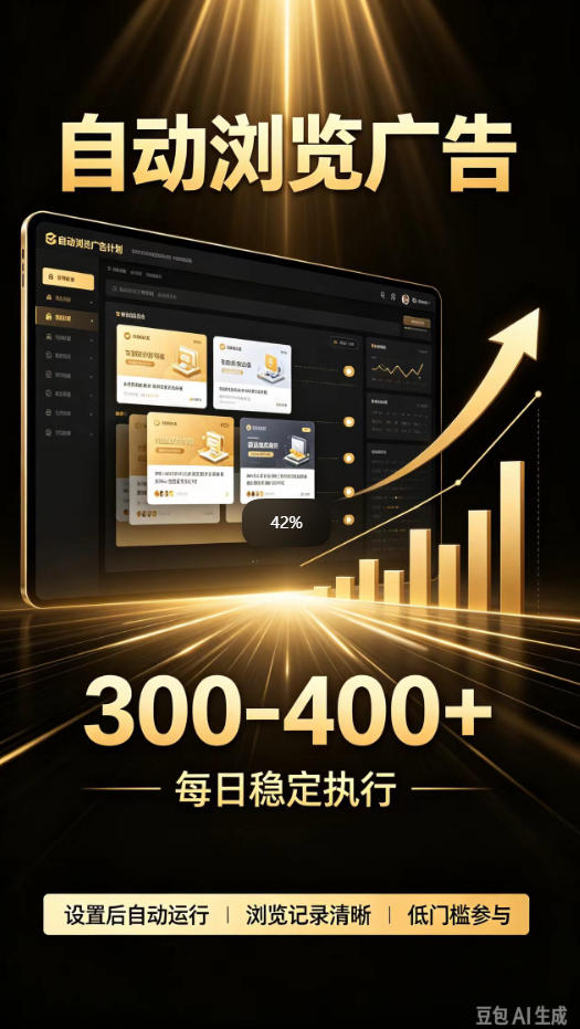 自动浏览广告计划，0门槛副业，日入300-400，躺賺稳定风口项目，无需人工操作，解放双手【揭秘】-皮皮网创