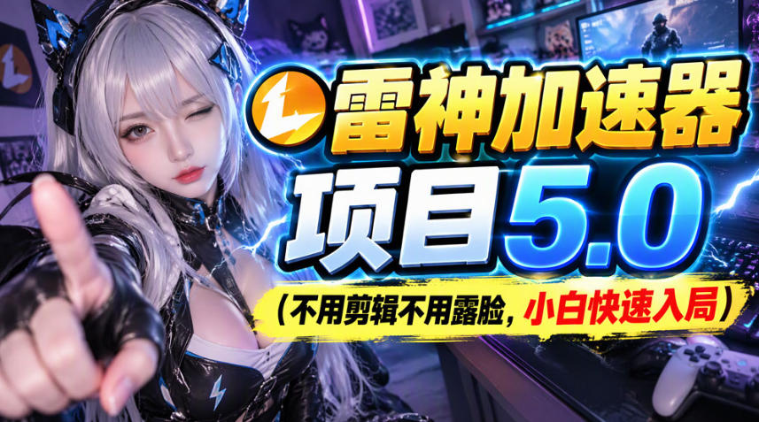 雷神加速器项目(不用剪辑不用露脸，小白快速入局)-皮皮网创