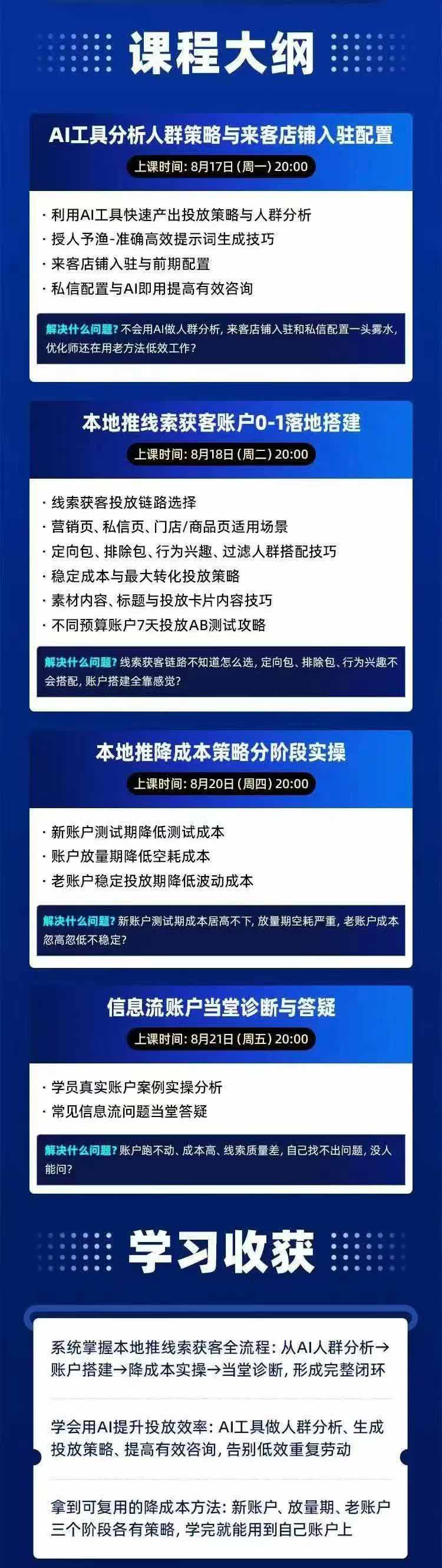 图片[2]-2026巨量AD本地推线索获客全流程实战课-33期更新1027：AI人群分析、账户搭建、7天测试、分阶段降本与投放优化-皮皮网创