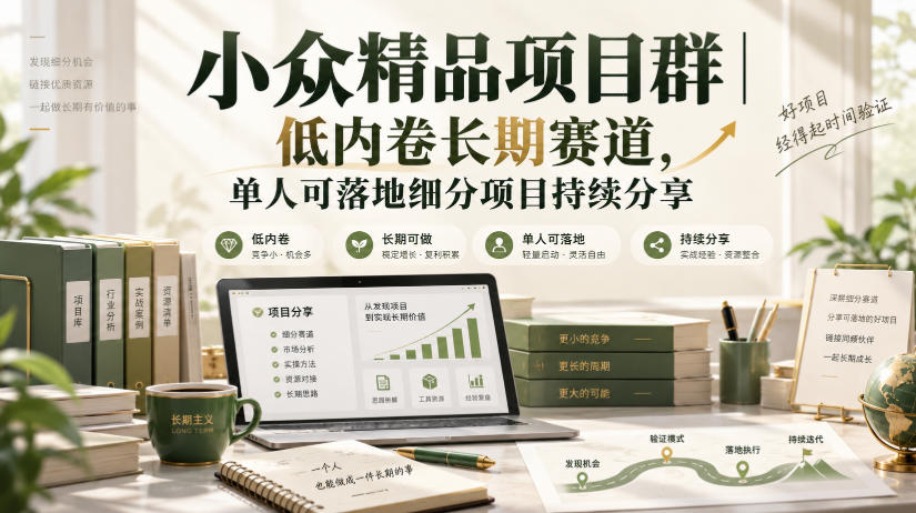 小众精品项目群｜低内卷长期赛道，单人可落地细分项目持续分享-皮皮网创
