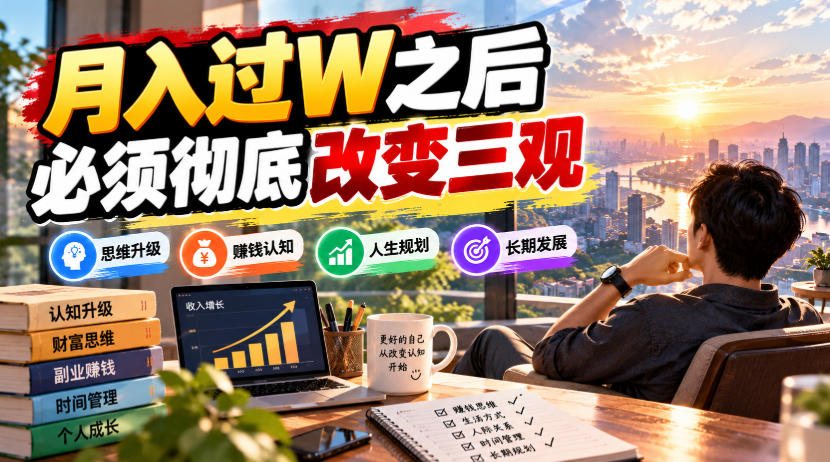 某公众号付费文章：月入过W之后，必须彻底改变三观-皮皮网创