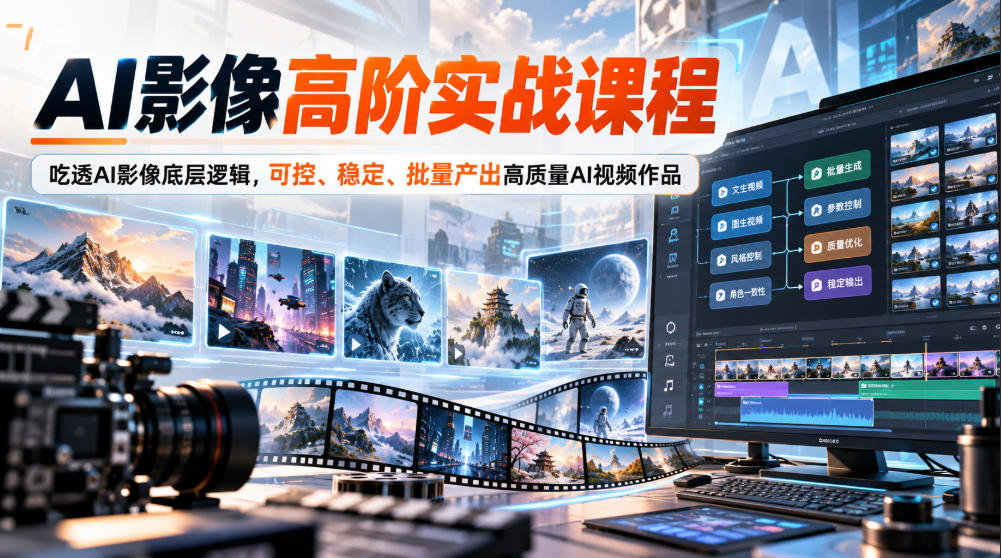 AI影像高阶实战课程,吃透AI影像底层逻辑,可控、稳定、批量产出高质量AI视频作品-皮皮网创