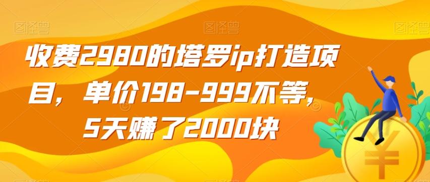 收费2980的塔罗ip打造项目，单价198-999不等，5天赚了2000块【揭秘】-皮皮网创