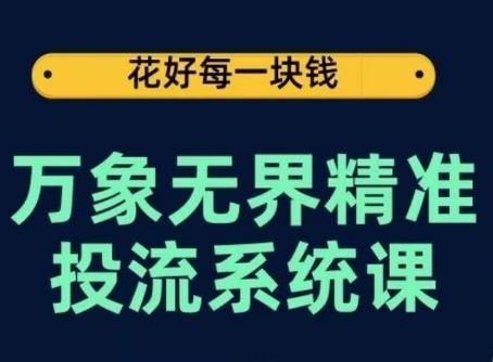 万象无界精准投流系统课，从关键词到推荐，从万象台到达摩盘，从底层原理到实操步骤-皮皮网创