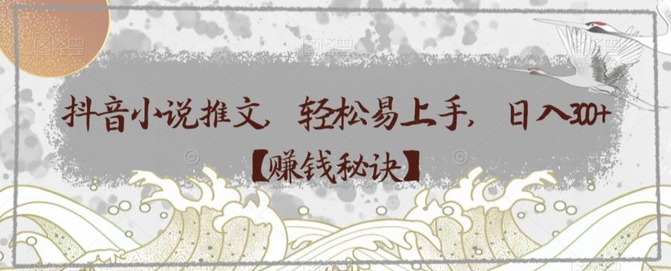 抖音小说推文，轻松易上手，日入300+【赚钱秘诀】-皮皮网创