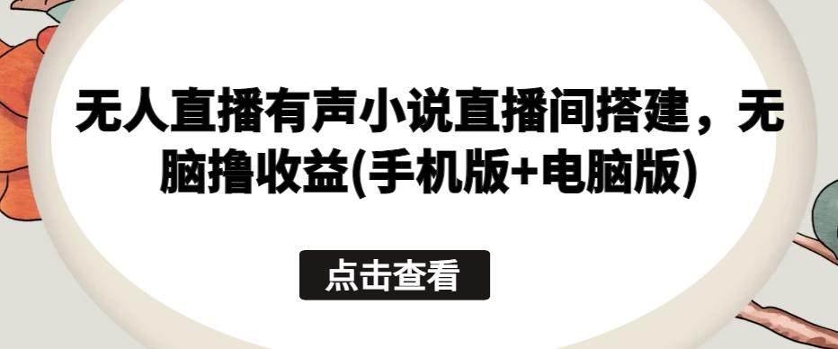 无人直播有声小说直播间搭建，无脑撸收益(手机版+电脑版)-皮皮网创