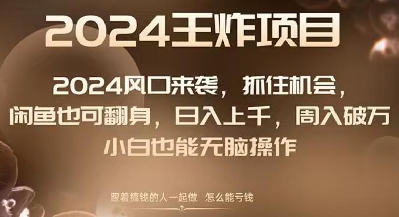 2024风口项目来袭，抓住机会，闲鱼也可翻身，日入上千，周入破万，小白也能无脑操作-皮皮网创