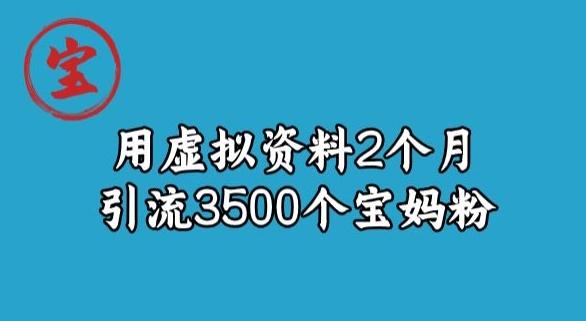 宝哥虚拟资料项目，2个月引流3500个宝妈粉-皮皮网创