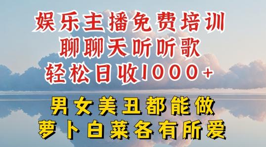 娱乐主播免费培训聊聊天听听歌轻松日收1K+，男女美丑都能做萝卜白菜各有所爱【揭秘】-皮皮网创