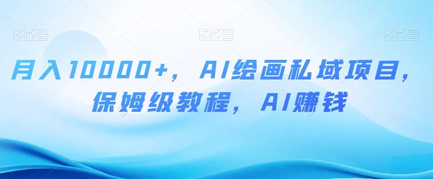 月入10000+，AI绘画私域项目，保姆级教程，AI赚钱【揭秘】-皮皮网创
