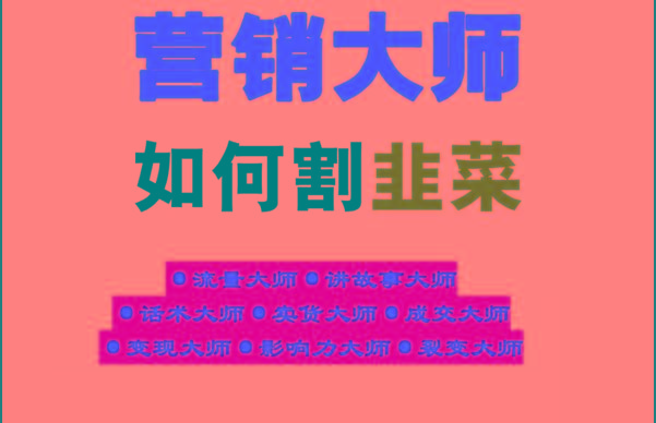 《营销大师如何割韭菜》禁止外传的大师绝学电子书-皮皮网创