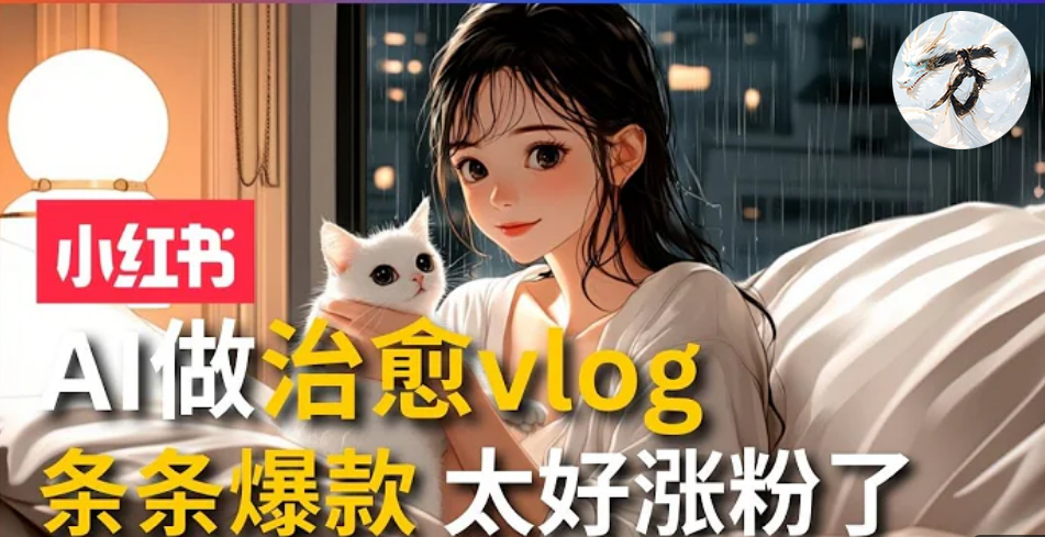 AI治愈系vlog动画视频，小红书1个月轻松涨粉破万，商单报价1500+日入2000+-皮皮网创