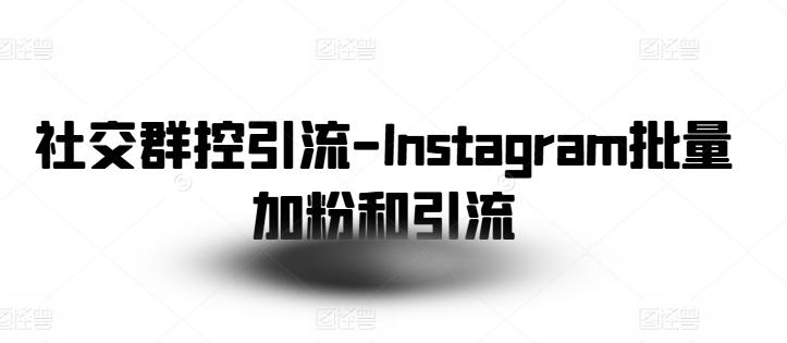 社交群控引流-Instagram批量加粉和引流-皮皮网创