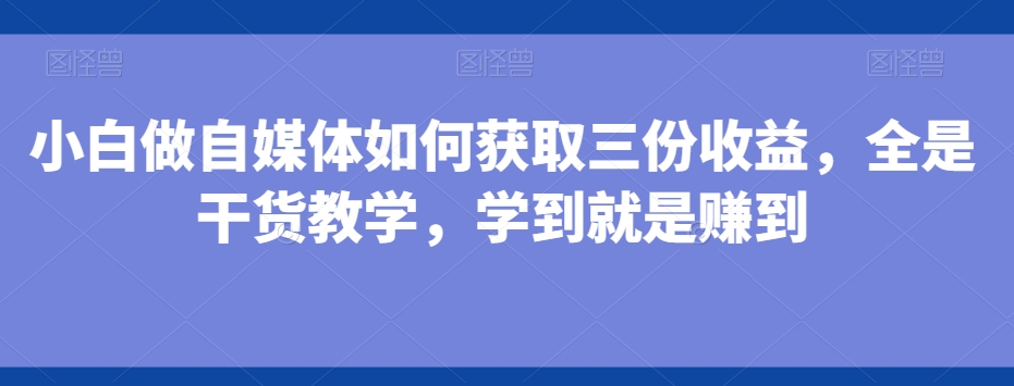 小白做自媒体如何获取三份收益，全是干货教学，学到就是赚到-皮皮网创