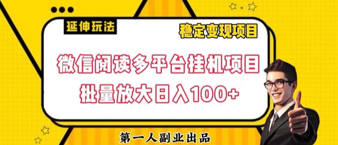 微信阅读多平台挂机项目批量放大日入100+【揭秘】-皮皮网创