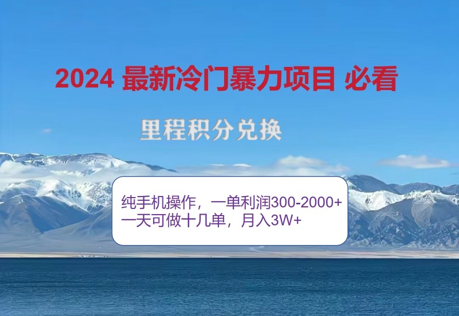 2024惊爆冷门暴利，里程积分最新玩法，高爆发期，一单300+—2000+-皮皮网创