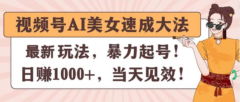 视频号AI美女速成大法，暴力起号，日赚1000+，当天见效-皮皮网创