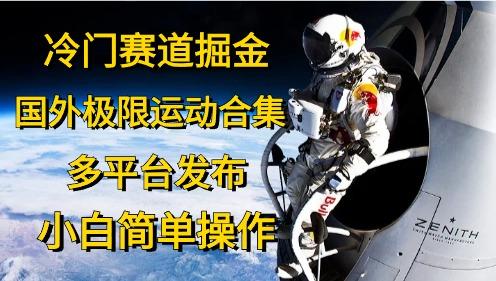 冷门赛道掘金，国外极限运动视频合集，多平台发布，小白简单操作-皮皮网创