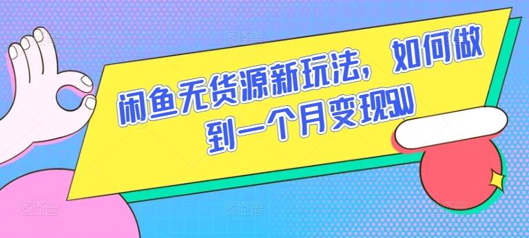 闲鱼无货源新玩法，如何做到一个月变现5W【揭秘】-皮皮网创