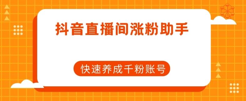 抖音直播间涨粉助手，快速养成千粉账号-皮皮网创