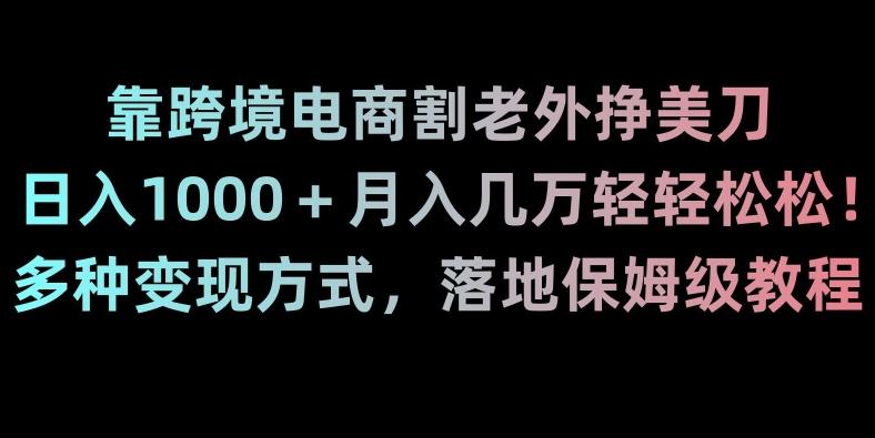 靠跨境电商割老外挣美刀，日入1000＋月入几万轻轻松松！多种变现方式，落地保姆级教程【揭秘】-皮皮网创