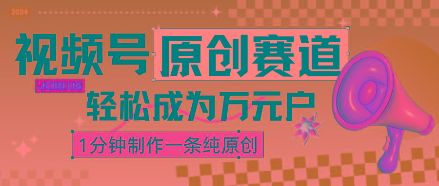 2024视频号最新原创赛道，1分钟一条原创作品，日入4位数轻轻松松-皮皮网创