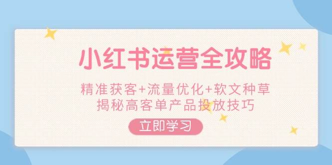 图片[1]-小红书运营全攻略，精准获客+流量优化+软文种草，揭秘高客单产品投放技巧-皮皮网创