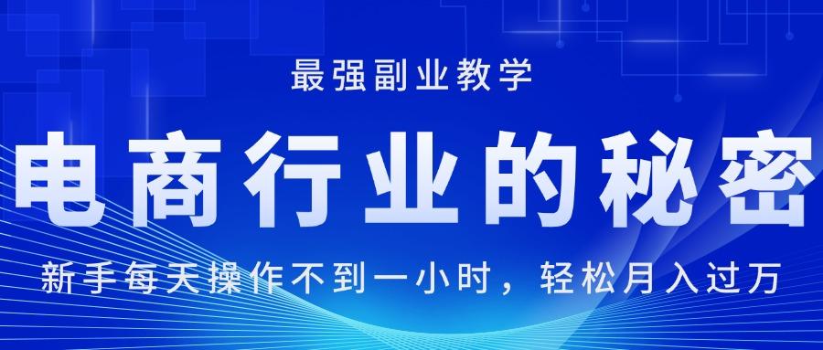 电商行业的秘密，新手每天操作不到一小时，月入过万轻轻松松，最强副业…-皮皮网创