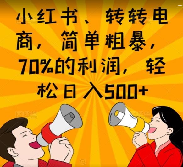 小红书、转转电商，简单粗暴，70%的利润，轻松日入500+-皮皮网创