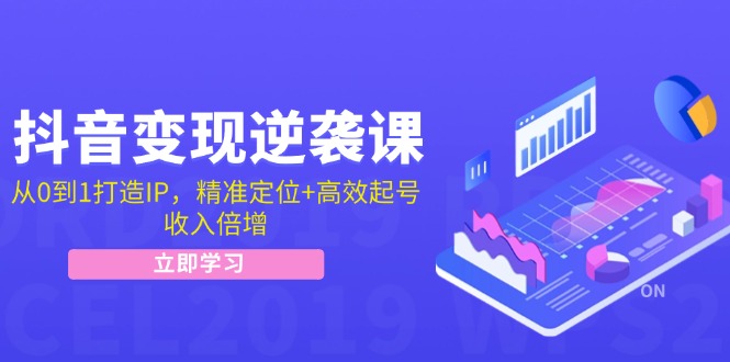 抖音变现逆袭课：从0到1打造IP，精准定位+高效起号，收入倍增-皮皮网创