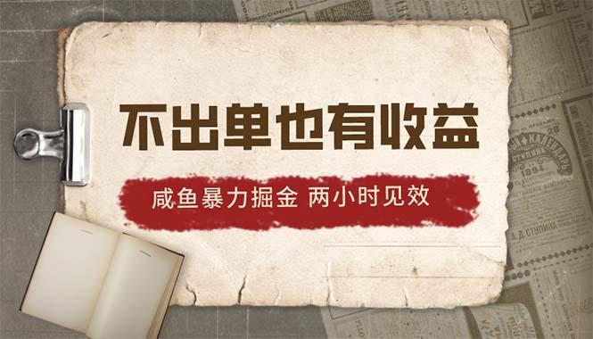 2024咸鱼暴力掘金，不出单也有收益，两小时见效，当天突破500+-皮皮网创