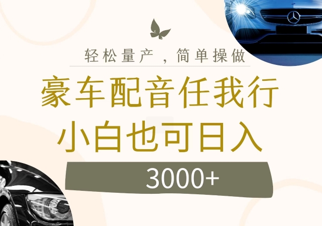 不为人知的暴力小项目，豪车配音，日入几张【揭秘】-皮皮网创
