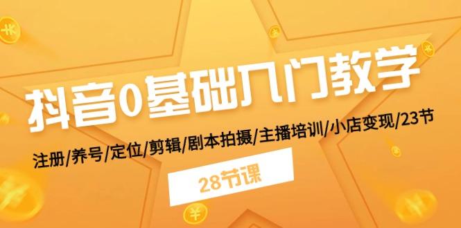 抖音0基础入门教学 注册/养号/定位/剪辑/剧本拍摄/主播培训/小店变现/28节-皮皮网创