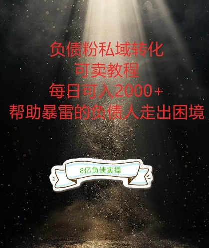 负债粉掘金计划，帮助负债者解决问题，债务规划，债务重组，最好的变现方式【揭秘】-皮皮网创
