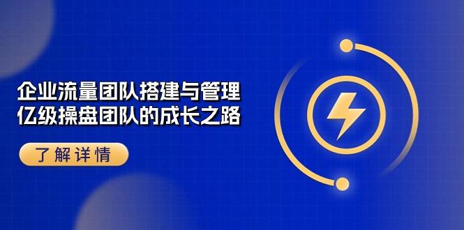 企业 流量团队-搭建与管理，亿级 操盘团队的成长之路(28节课-皮皮网创