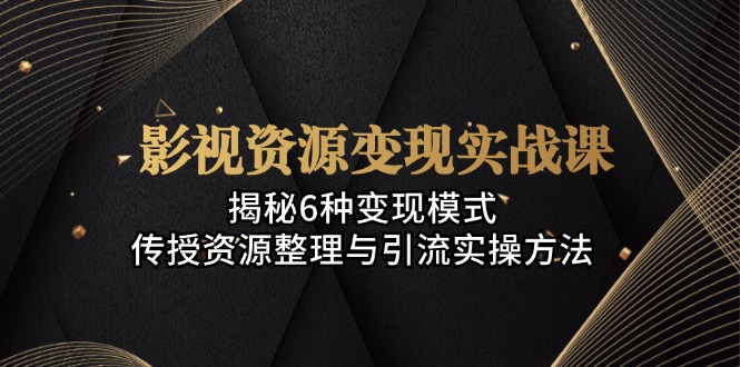 影视资源变现实战课：揭秘6种变现模式，传授资源整理与引流实操方法-皮皮网创