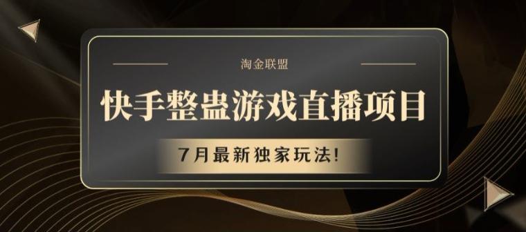 快手整蛊游戏直播项目，7月最新独家玩法【揭秘】-皮皮网创