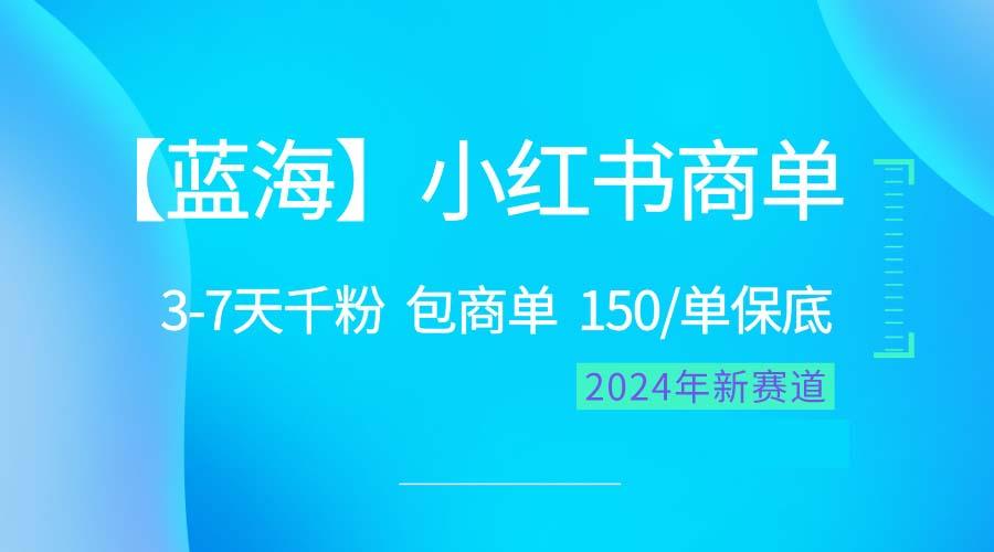 2024蓝海项目【小红书商单】超级简单，快速千粉，最强蓝海，百分百赚钱-皮皮网创