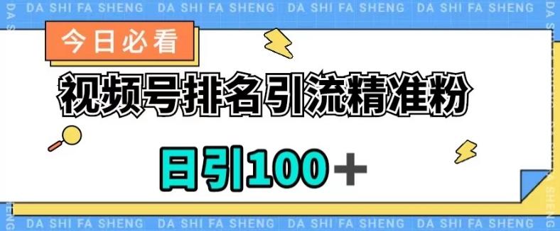 视频号引流精准粉，日引100+，流量爆炸【揭秘】-皮皮网创
